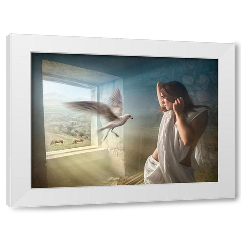 Old Times White Modern Wood Framed Art Print by Heine, Ben