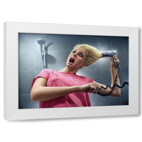 Oops White Modern Wood Framed Art Print by Heine, Ben