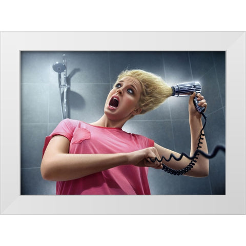 Oops White Modern Wood Framed Art Print by Heine, Ben