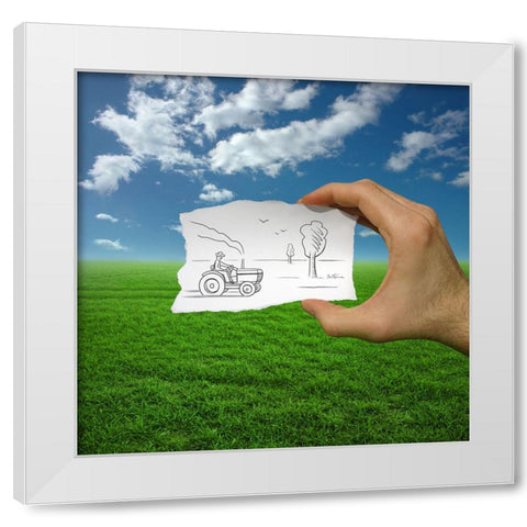 Pencil Vs Camera - 9 White Modern Wood Framed Art Print by Heine, Ben