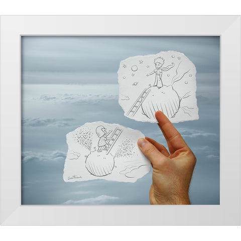 Pencil Vs Camera 23 White Modern Wood Framed Art Print by Heine, Ben