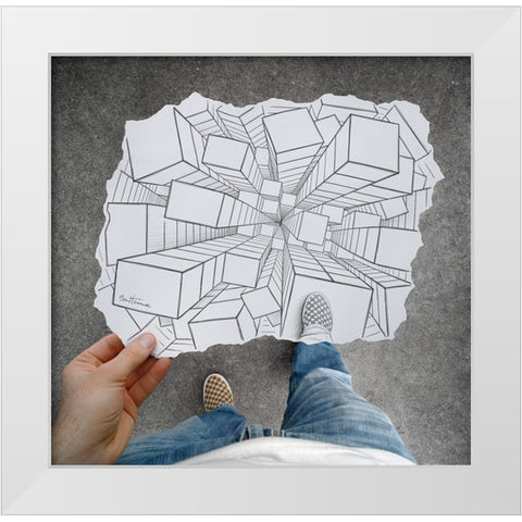 Pencil Vs Camera 32 White Modern Wood Framed Art Print by Heine, Ben