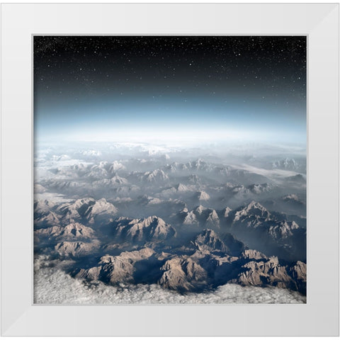 Planet Earth White Modern Wood Framed Art Print by Heine, Ben