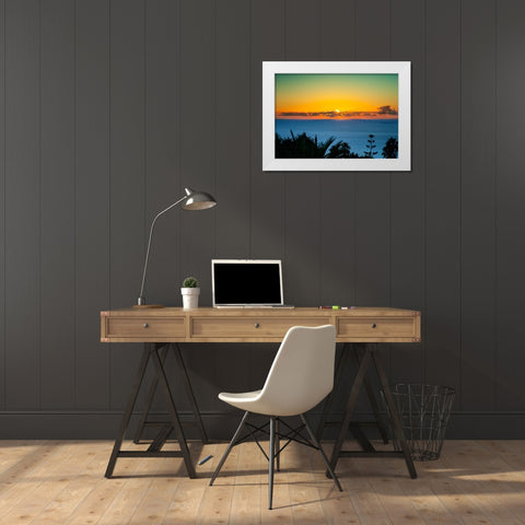 Sunset Tenerife White Modern Wood Framed Art Print by Heine, Ben