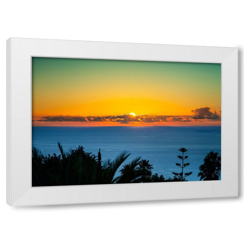 Sunset Tenerife White Modern Wood Framed Art Print by Heine, Ben