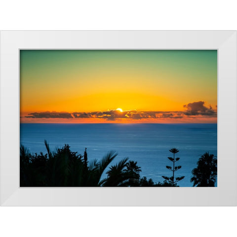 Sunset Tenerife White Modern Wood Framed Art Print by Heine, Ben