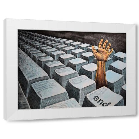 The End White Modern Wood Framed Art Print by Heine, Ben