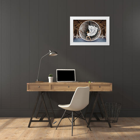 Time Traveller White Modern Wood Framed Art Print by Heine, Ben