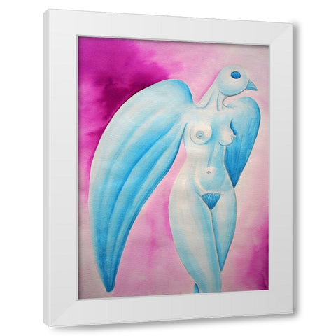 bird Watercolor White Modern Wood Framed Art Print by Heine, Ben