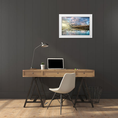 City under Sun White Modern Wood Framed Art Print by Heine, Ben
