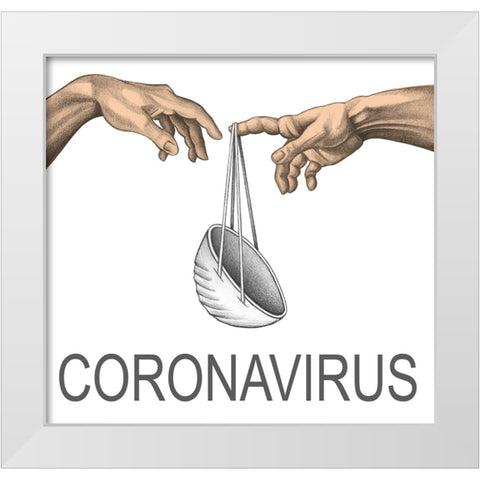 Coronavirus White Modern Wood Framed Art Print by Heine, Ben