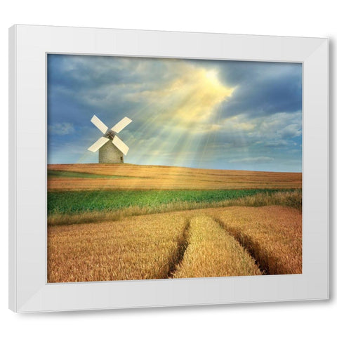 Countryside White Modern Wood Framed Art Print by Heine, Ben