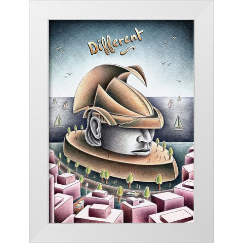 Different White Modern Wood Framed Art Print by Heine, Ben