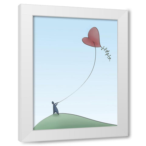 Dont go to far White Modern Wood Framed Art Print by Heine, Ben