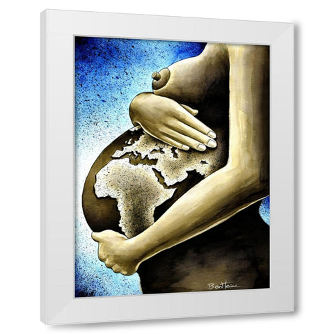 Mother Africa 1 White Modern Wood Framed Art Print by Heine, Ben