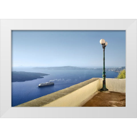 Navy Blue White Modern Wood Framed Art Print by Heine, Ben