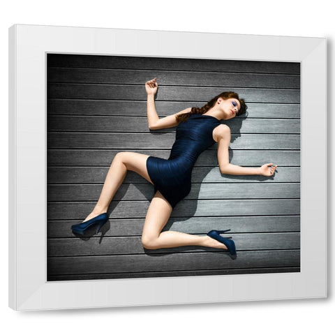 ZigZag White Modern Wood Framed Art Print by Heine, Ben