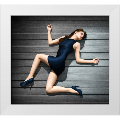 ZigZag White Modern Wood Framed Art Print by Heine, Ben