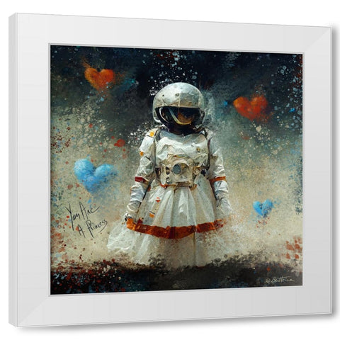 Astro Cruise 8 - You Were Born to Become a Princess White Modern Wood Framed Art Print by Heine, Ben