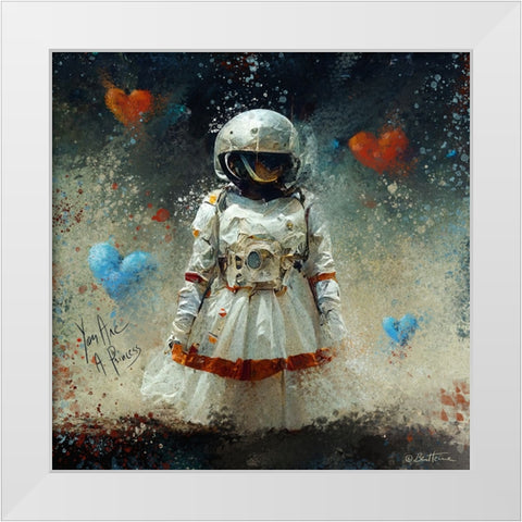 Astro Cruise 8 - You Were Born to Become a Princess White Modern Wood Framed Art Print by Heine, Ben