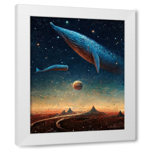 Astro Cruise 9 - 2 Worlds White Modern Wood Framed Art Print by Heine, Ben