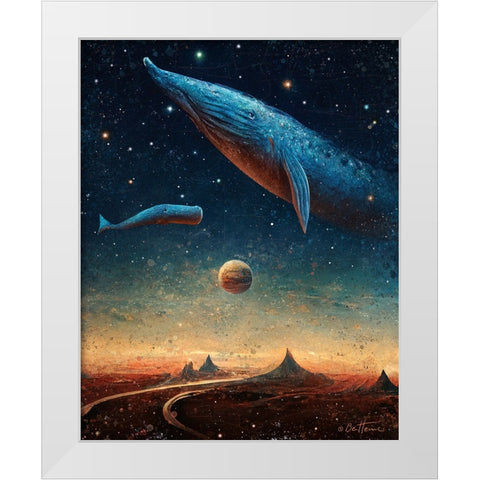 Astro Cruise 9 - 2 Worlds White Modern Wood Framed Art Print by Heine, Ben