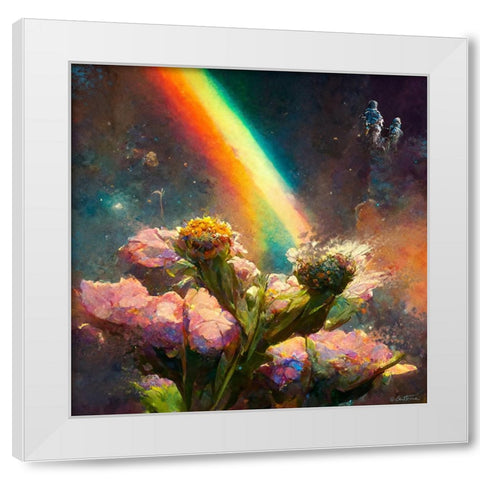 Astro Cruise 10 - Wishing you all the best - Happy Love White Modern Wood Framed Art Print by Heine, Ben