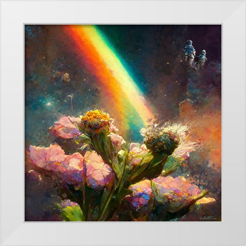 Astro Cruise 10 - Wishing you all the best - Happy Love White Modern Wood Framed Art Print by Heine, Ben