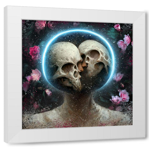 Astro Cruise 11 - Forever Connected in the Cosmos White Modern Wood Framed Art Print by Heine, Ben