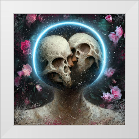 Astro Cruise 11 - Forever Connected in the Cosmos White Modern Wood Framed Art Print by Heine, Ben
