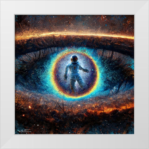 Astro Cruise 13 - Look Into My Eye White Modern Wood Framed Art Print by Heine, Ben