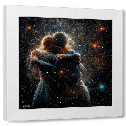 Astro Cruise 21 - The Two of Us in the Universe White Modern Wood Framed Art Print by Heine, Ben