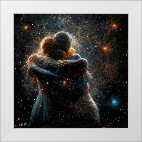 Astro Cruise 21 - The Two of Us in the Universe White Modern Wood Framed Art Print by Heine, Ben