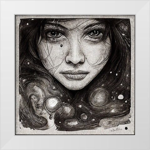 Astro Cruise 28 - Astro Hair White Modern Wood Framed Art Print by Heine, Ben