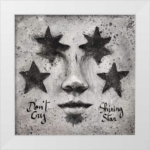 Astro Cruise 29 - Dont Cry White Modern Wood Framed Art Print by Heine, Ben