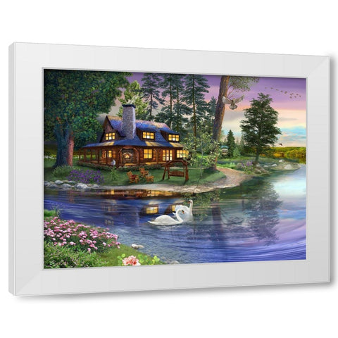 Stillness White Modern Wood Framed Art Print by Bigelow Illustrations- Exclusive