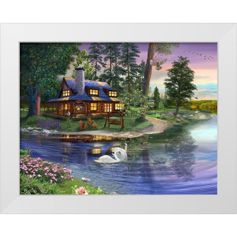 Stillness White Modern Wood Framed Art Print by Bigelow Illustrations- Exclusive