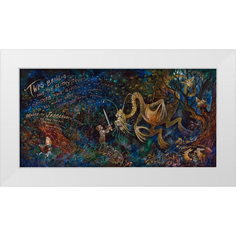 Jabberwocky White Modern Wood Framed Art Print by Bell, Bill