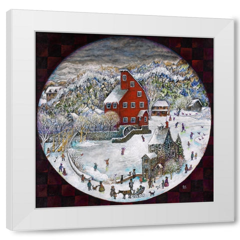 The Mill White Modern Wood Framed Art Print by Bell, Bill