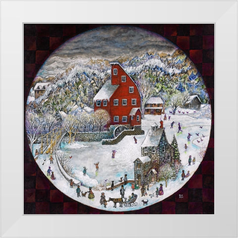 The Mill White Modern Wood Framed Art Print by Bell, Bill