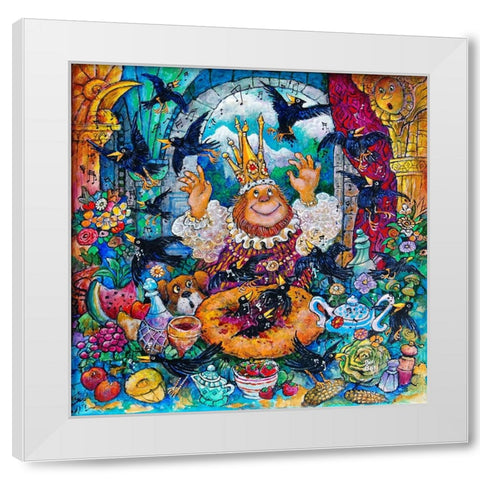 Black Birds White Modern Wood Framed Art Print by Bell, Bill