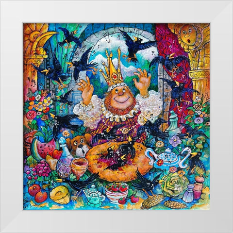 Black Birds White Modern Wood Framed Art Print by Bell, Bill