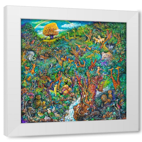 Garden of Eden White Modern Wood Framed Art Print by Bell, Bill