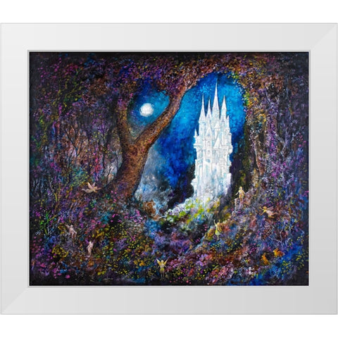The Fairie Castle White Modern Wood Framed Art Print by Bell, Bill