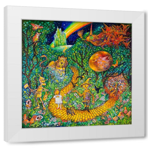 Yellow Brick Road White Modern Wood Framed Art Print by Bell, Bill