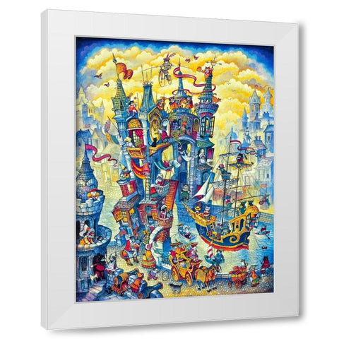 Cats Royale White Modern Wood Framed Art Print by Bell, Bill