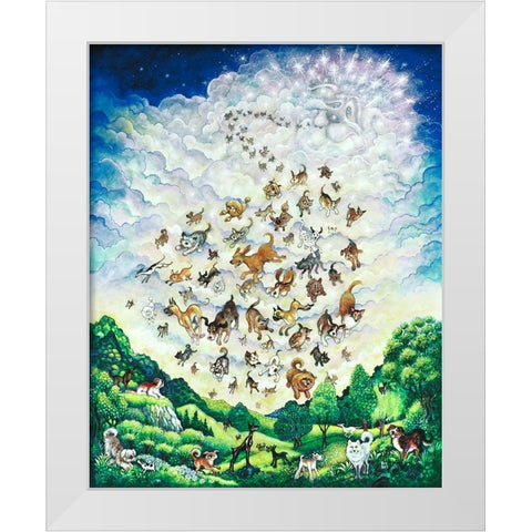 Canine Creation White Modern Wood Framed Art Print by Bell, Bill