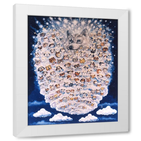 Dog Heaven White Modern Wood Framed Art Print by Bell, Bill