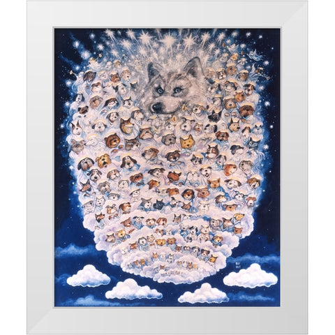 Dog Heaven White Modern Wood Framed Art Print by Bell, Bill