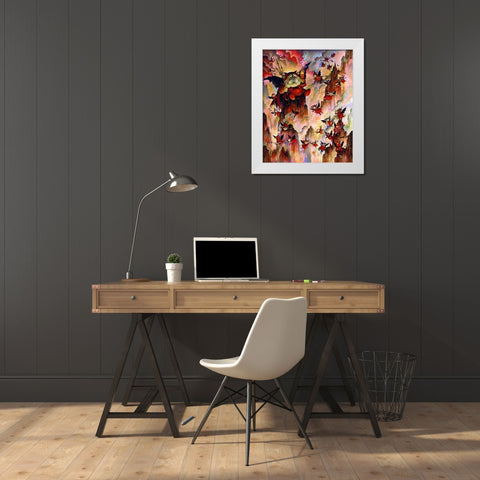 Devil Dogs White Modern Wood Framed Art Print by Bell, Bill